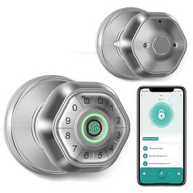 Bog Fang 757876939063 Fingerprint Door Lock- Smart Knob Biometric Lock With Passcode Keyp