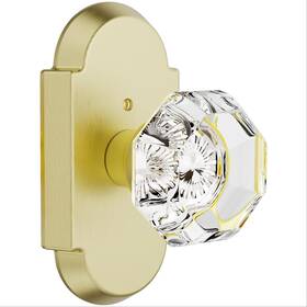 Bonkudoo 639395278147 Gold Glass Door Knobs Interior Privacy Crystal With Lock For Bedro