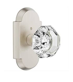 Bonkudoo 639395278246 Satin Nickel Crystal Interior Door Knob Privacy Glass Knobs For Bedroom