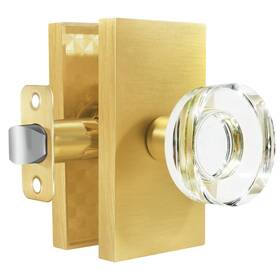 Bonkudoo 658359054825 Passage Glass Door Knobs Interior Satin Brass Gold Crystal For Hal