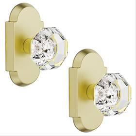 B0dgg5ls2w Bonkudoo 2 Pack Crystal Glass Dummy Door Knobs Interior Gold Half Kno
