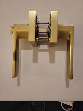 3503bk-sb Bonpoly Modern Lever Interior Locking Door Handles Satin Brass 2-3/8 Inch U2c
