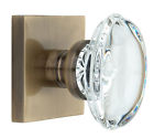 Bp2xoc-dd-ab Knoxx Hardware Oval Crystal Door Knob With Square Rosette