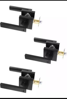 1091ct-bk-3p Bramberg 3 Pack Matte Black Door Privacy Levers Handles For Left/right Sided Doors
