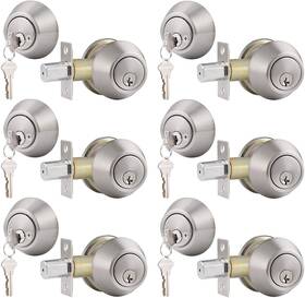 Branded 726084336605 Keyed Alike Double Cylinder Deadbolts Combo Door Locks In Satin Nickel 6pack