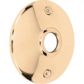 E-2296 Branded Door Knob Rosettes 3 Inch Outside Diameter Polished Solid Brass 2-pack