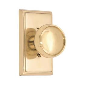 D07-k537d-mnh-605 Brass Accents Quaker Backplate And Manhattan Knob Double Dummy