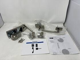 Brightify 445008648664 Black Front Door Handle With Lever Chrome Modern Exterior