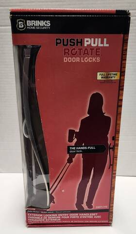 Brinks 039208211598 Push Pull Rotate Exterior Locking Entry Door Handleset Satin Nickel