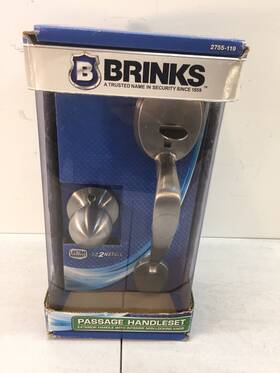 Brinks 039208226196 Passage Handleset Non-locking Knob Exterior Handle Satin Nickel