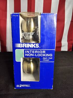 2115105 Brinks Interior Non-locking Ball Style Door Knob Antique Brass Finish New