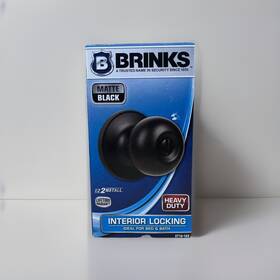 B0811118 Brinks 2712-122 Interior Locking Round Door Knob #2712-122 Matte Black -