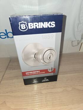 2801-119 Brinks Keyed Exterior Entry Satin Nickel Tulip New In Box