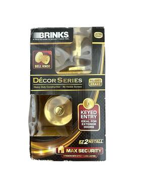 4701-105 Brinks Decor Series Exterior Door Bell Knob Keyed Entry Gold