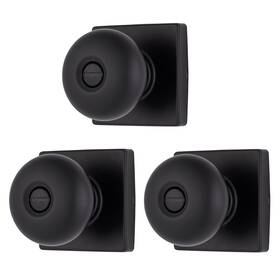 B0dwbbf2m3 Brinks Modern Matte Black Privacy Door Knob Set 3 Pack Interior Ball Handle