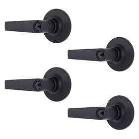 Bc40098-4a Brinks Commercial - 4-pack Light Duty Keyed Door Entry Lever Matte Black Fini