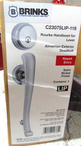 C23075lip-119 Brinks New Iob Anna Lever Passage Lock Satin Nickel Silver