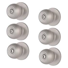 E2435-119-6a Brinks Transitional Privacy Door Knob - Satin Nickel Interior Lock Set