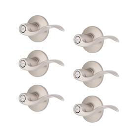 E2438-119-6a Brinks 6-pack Satin Nickel Transitional Privacy Locking Wave Door Handle