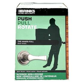 Int2424 Brinks Home Security Alwood Passage Satin Nickel Interior Door Handle Push Pull