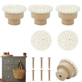 Hk003 Brosay Boho Rattan Dresser Knobs For Girls Kitchen Cabinet And Pulls Wicker Wo