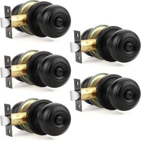 Brotima 313045071059 Matte Black Door Knobs Round Handles With Privacy Locking Function For Home
