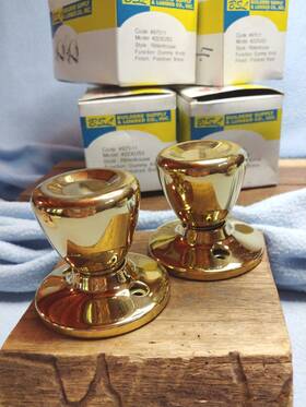 97511 Bsl My Estate Sale 4 Sets Of Polished Brass Dummy Knobs Rittenhouse Nos