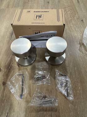 Buena Dummy 715624718162 2 Pack Heavy Duty Door Handle - Nickel