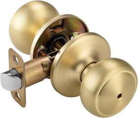 5768sb-bk Building Hardware Gold Door Knobs Interior Knob With Lock Coastal Style Satin Brass