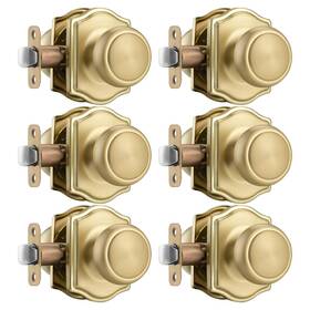 6p-a5770sb-bk Building Hardware Ncsen 6 Pack Gold Door Knobs With Camelot Trim Interior Knob Lock