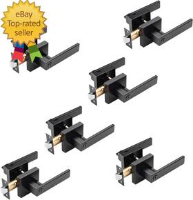 Ah01mb-6p Building Hardware 6 Pack Matte Black Privacy Door Handles Interior Knobs For Bed And Bath H