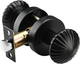 Pl104mb Building Hardware Coastal Interior Door Knobs With Push Lock Matt Black Seashell For Privac