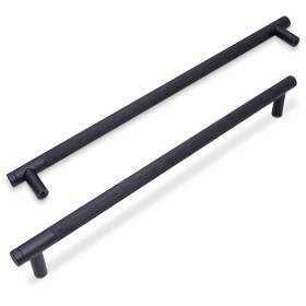 Jd1802 Bukobyhe 30 Pack 10 Inch Matte Black Kitchen Cabinet Handles Knurled Pulls Bla