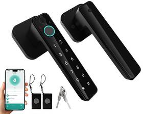 Buoan 640486390419 5-in-1 Smart Fingerprint Door Lock Keyless Entry Digital Knob Bluetooth App