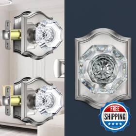 B0d8tlqqb3 Calzibeno Crystal Door Knobs 3 Pack Glass Lock For Privacy Use Satin