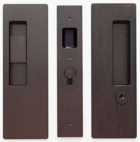 Cl400c-ke-34-lh Cavilock Cl400c0237 Magnetic Keyed Entry Pocket Door Lock - Bronze