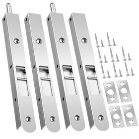 Ia-ceoighe-0332 Ceoighe 4 Pack 7 Inch Flush Bolt For Double Door Heavy Duty Chrome Plating Lat