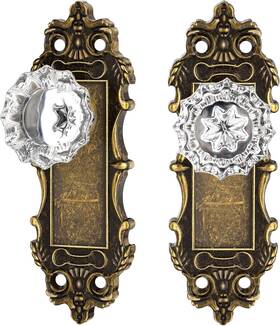 Ceymio 635408120144 Antique Dummy Door Knobs Interior Bronze 2 Pack Doorknob Crystal Glass New