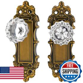 B0f8vnh2wh Ceymio Gold Dummy Door Knobs Interior Brass 2 Pack Doorknob Crystal Glass Closet