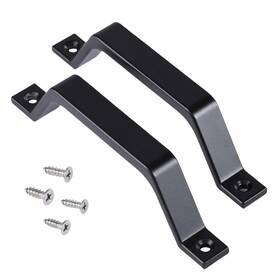 Chinshwehaw 768274336477 2 Pcs Black Barn Door Handle 6.1 Inch Pull Gate Outdoor Slide