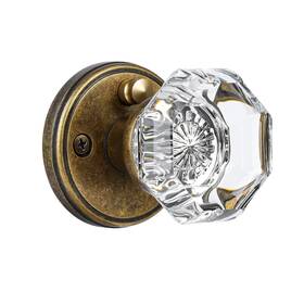 Clctk 635408122315 Glass Door Knobs Interior With Lock Vintage Crystal Privacy Antique Brass Oc