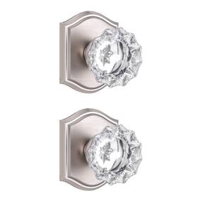 Clctk 653858390573 2 Pack Crystal Dummy Door Knobs Nonturning Single Side Knob Brushed N