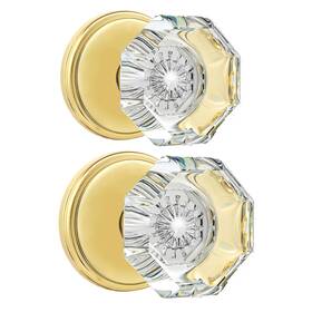 Clctk 653858390672 2 Pack Crystal Dummy Door Knobs Non-turning Single Side Knob Set