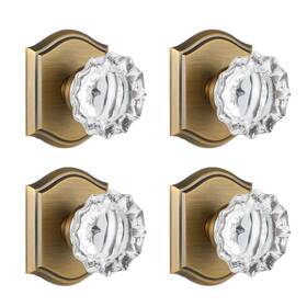 Clctk 658359051299 4 Pack Crystal Glass Dummy Door Knob Single Side Set For Int