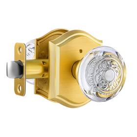 Clctk 658359051374 Crystal Glass Door Knob Interior With Lock Privacy Gold For Bedroo