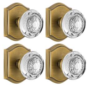 Clctk 658359054467 Dummy Glass Crystal Door Knobs Vintage Antique Brass Single Side