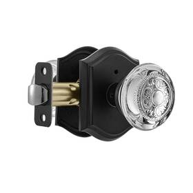 Clctk 658359055082 Glass Door Knobs Interior With Lock Vintage Crystal Privacy Matte Black