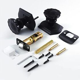 Clctk Black Crystal Glass Door Knobs Interior Privacy Bathroom Bedroom Kno