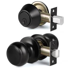 6006-dp-bl Cml Hardware Keyed Entry Deadbolt Door Lock And Passage Knob Combo Set Single Cylinder De