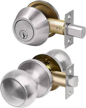 6006-dp-ss Cml Hardware Entry Deadbolt Door Lock And Passage Knob Combo Set Single Cylinde